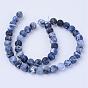 Natural Sodalite Beads Strands, Frosted, Round
