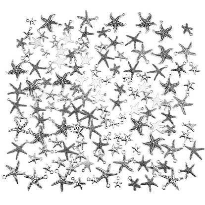 Pendentifs en forme d'étoile de mer / étoiles de mer en alliage de style tibétain, sans cadmium et sans plomb