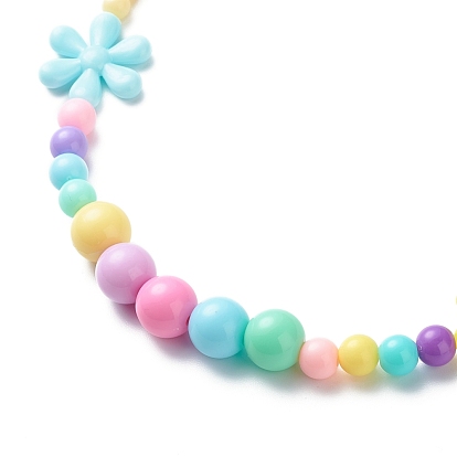 Flower Opaque Acrylic Stretch Kid Necklaces