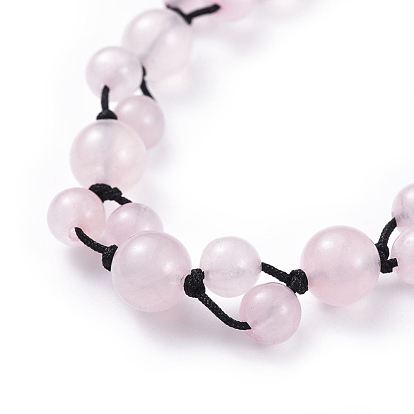 Nylon réglable bracelets cordon tressé de perles, avec des perles naturelles de pierres précieuses