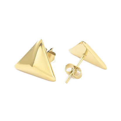 304 Stainless Steel Triangle Stud Earrings for Women