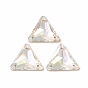 Forme de triangle coudre sur strass, k 5 strass de verre, lien multi-brin, dos plat plaqué, couture artisanat décoration