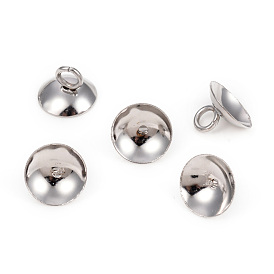 201 Stainless Steel Bead Cap Pendant Bails, for Globe Glass Bubble Cover Pendants