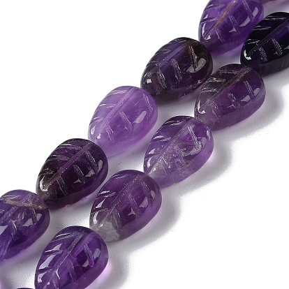 Natural Amethyst Beads Strands, Leaf