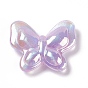 Abalorios de acrílico opacos, con polvo del brillo, color de ab, mariposa