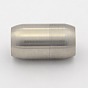 Frosted 304 Stainless Steel Magnetic Clasps with Glue-in Ends, Barrel