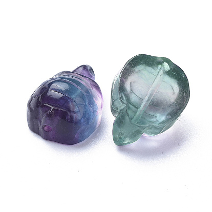 Carved Natural Fluorite Beads, Tortoise