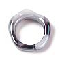 Anillos de enlace de acrílico opacos, anillo irregular, color de ab chapado