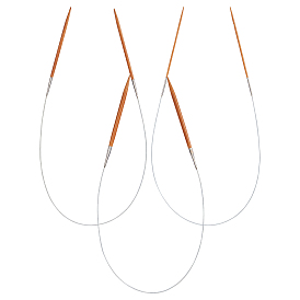 Chgcraft 3 pcs 3 style aiguilles à tricoter circulaires en fil d'acier inoxydable en bambou, pour le tissage sont inclus