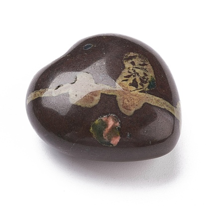 Fleur de prunier naturel coeur de jade pierre d'amour, pierre de palme de poche pour équilibrer le reiki
