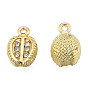 Rack Plating Alloy Charms, with Crystal Rhinestone, Cadmium Free & Nickel Free & Lead Free, Durian