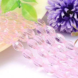 Faceted Oval Imitation Austrian Crystal Bead Strands, Grade AAA