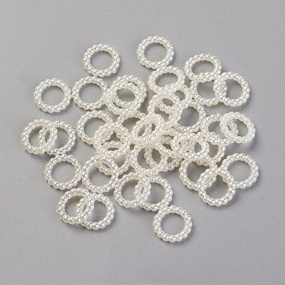 Cabochons en plastique imitation perle abs, teint, anneau, 10x2mm