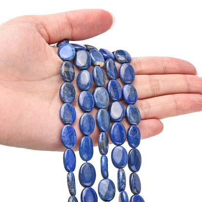 Hilos de cuentas de lapislázuli natural, oval