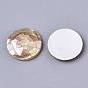 Natural Sea Shell Cabochons, with Freshwater Shell, Flat Round