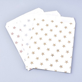 Sacs en papier kraft écologiques à motif d'étoile, sacs-cadeaux, sacs à provisions, rectangle