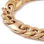 Bracelet chaînes à maillons ovales en cristal strass, placage ionique (ip) 304 gourmettes en acier inoxydable pour femmes