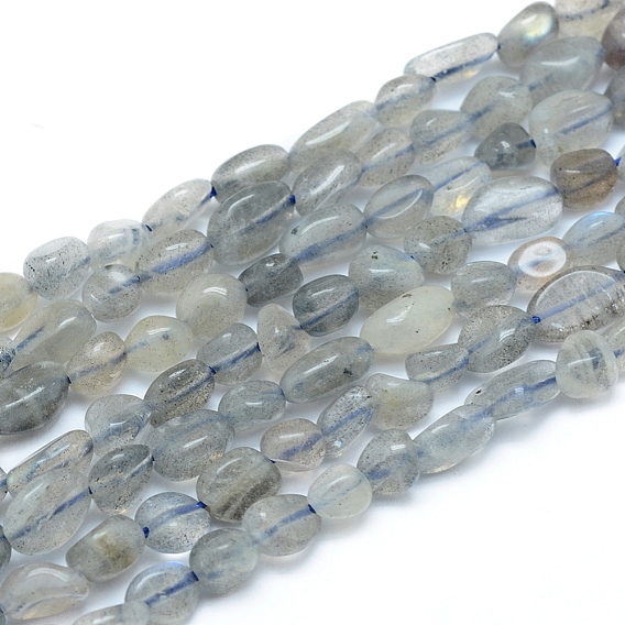Natural Labradorite Beads Strands, Tumbled Stone, Nuggets