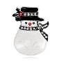 Рождественский снеговик с эмалевой булавкой со стразами, брошь из сплава для рюкзака