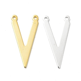 Brass Pendants, Long-Lasting Plated, Cadmium Free & Lead Free, Letter. V
