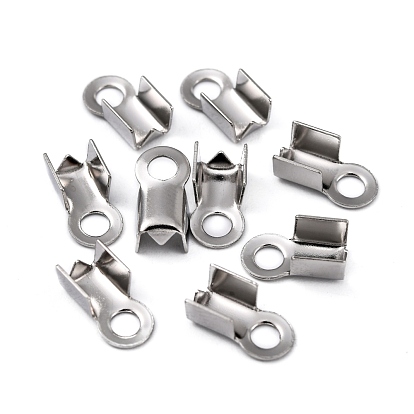 304 Stainless Steel Fold Over Crimp Cord Ends