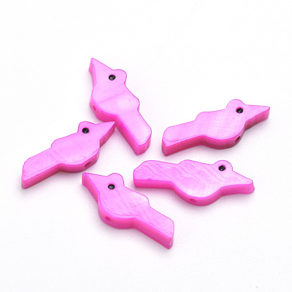Natural Freshwater Shell Beads, Dyed, Bird