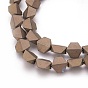 Electroplated Non-magnetic Synthetic Hematite Beads Strands, Frosted, Trapezoid