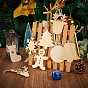 8 Bag 8 Style Unfinished Natural Wood Cutouts Ornaments, with Hemp Cord, for Christmas Theme Party Gift Home Decoration