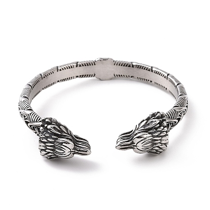 304 bracelet manchette ouvert oiseau en acier inoxydable pour hommes femmes