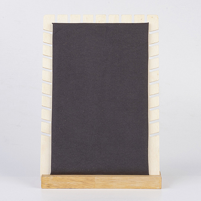 Collier bois affiche, présentoir à longue chaîne, avec faux suède, rectangle
