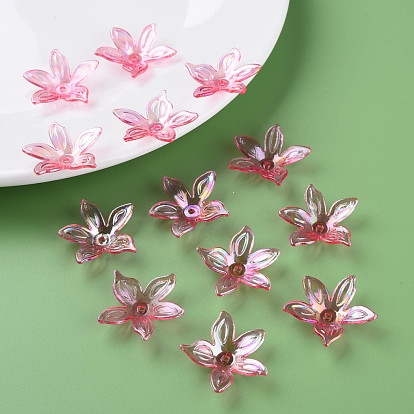 Perles acryliques transparentes, couleur ab , fleur