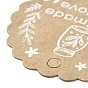 Kraft Paper Gift Tags, Hang Tags, with Jute Twine, Flat Round with Lacework
