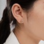 Étoile 925 clous d'oreilles en argent sterling avec micro pavé de zircone cubique pour femmes, avec cachet s