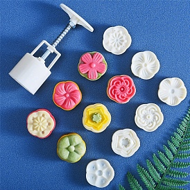 Outil de pâtisserie de timbres de biscuit de presse de main en plastique d'abs, pour les fournitures de moule à gâteau de lune diy