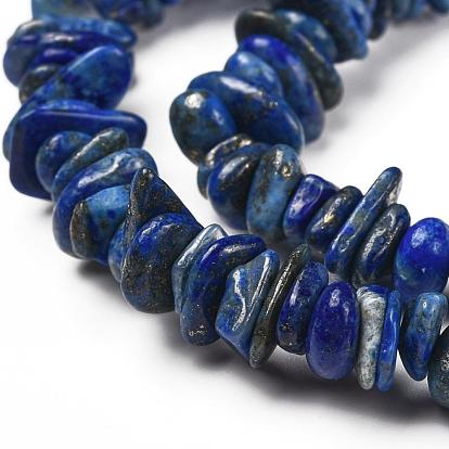 Lapis-lazuli naturelles brins pierre de perles, puce, 4~10x4~6x2~4mm, Trou: 1mm, Environ 210 pcs/chapelet, 35.4 pouce