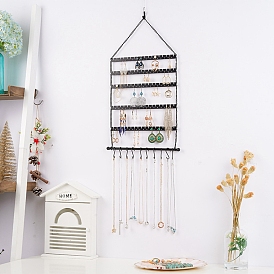 Iron Wall Earring Organizer, Hanging Earring Holder, 6 Layer Design and 12 Hooks, for Earrings, Necklaces and Rings, Rectangle