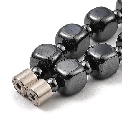 Кубические синтетические немагнитные ожерелья из гематита с бисером для женщин и мужчин, с магнитной застежкой сплава