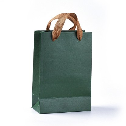 Sacs en papier kraft, sacs-cadeaux, sacs à provisions, avec poignées en cordon de coton