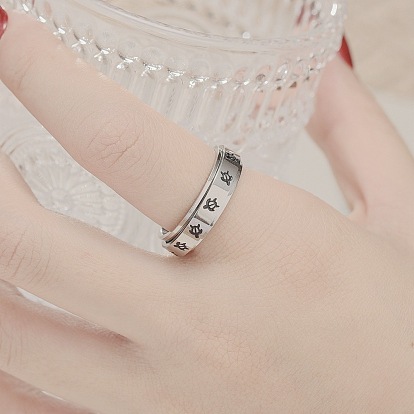 Anillo de dedo giratorio de acero titanio, spinner fidget band anillo para aliviar el estrés y la ansiedad para las mujeres