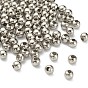 304 Stainless Steel Hollow Round Seamed Beads, for Jewelry Craft Making