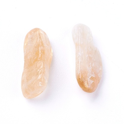 Perles de citrine naturelles, non percé / pas de trou, puces
