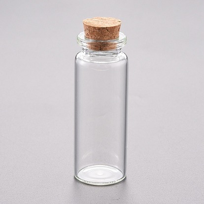Contenedores de perlas de vidrio, con tapón de corcho, deseando botella
