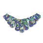 Perles synthétiques pierres fines brins, regalite et lapis lazuli, pendentifs éventails gradués, perles focales, teint