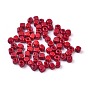 Dyed Natural Wood Beads, Cube, Nice for Children's Day Necklace Making, Lead Free