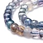 Perlas naturales fluorita hebras, degradado de color, facetados, cubo