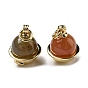 Natural Yanyuan Agate Bell Charms, with Brass Findings
