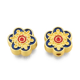 Alloy Enamel Beads, Matte Style, Flower