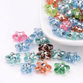 Perles acryliques colorées, métal enlacée, étoiles