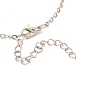 Rack Plating Alloy Hand Pendant Necklaces Sets, Magnetic Couples Necklaces, with Leather Rope & Brass Cable Chain