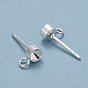 304 Stainless Steel Stud Earring Findings, with Loop, For Pointed Back Rivoli Rhinestone